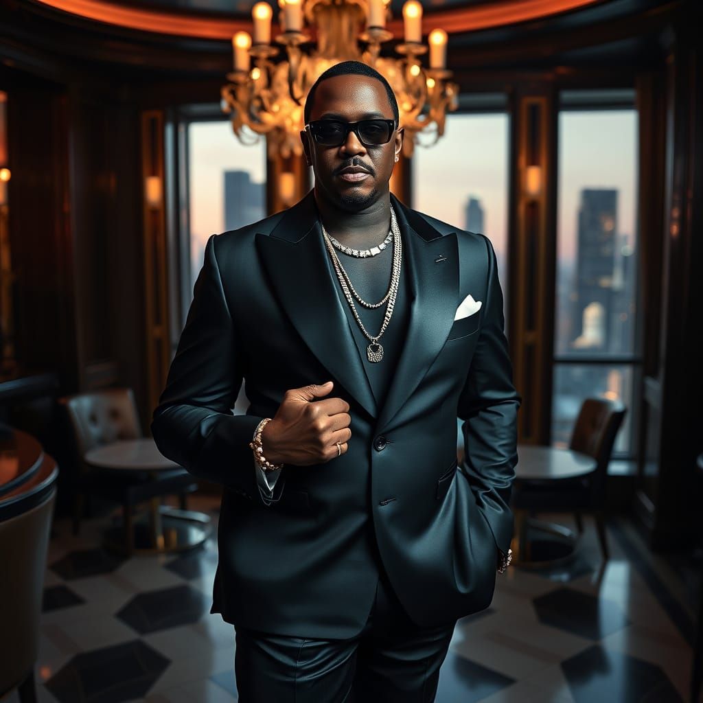 Diddy Shines in Luxurious Nightclub Portrait