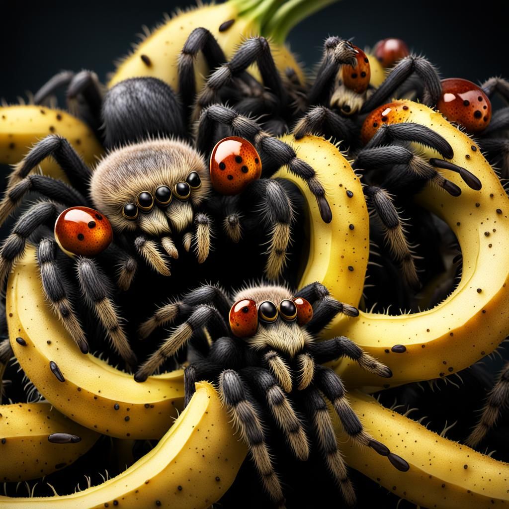 Hyperreal Horror: Tarantula Hidden in Bananas