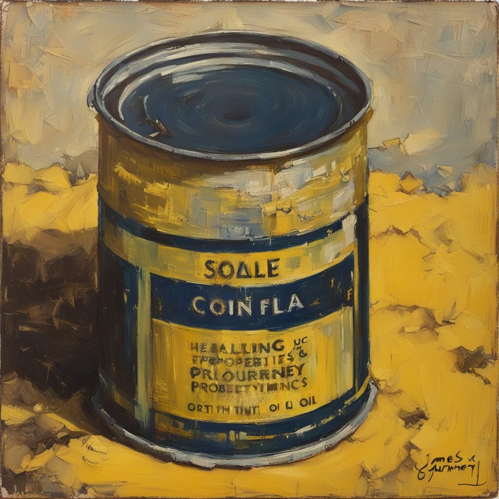 Healing Wax in Metal Can as Oil Painting