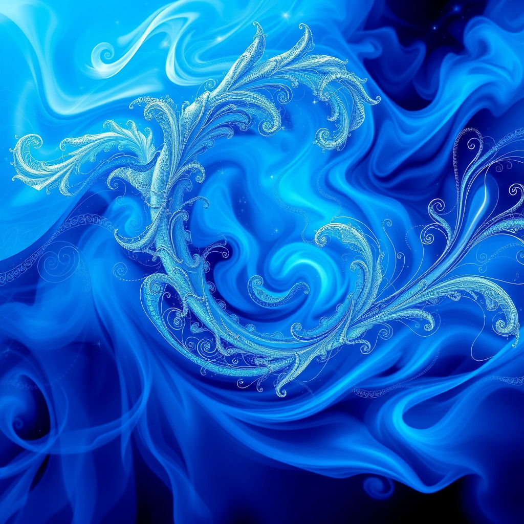 Abstract Fractal Wave Function in Zentangle Style