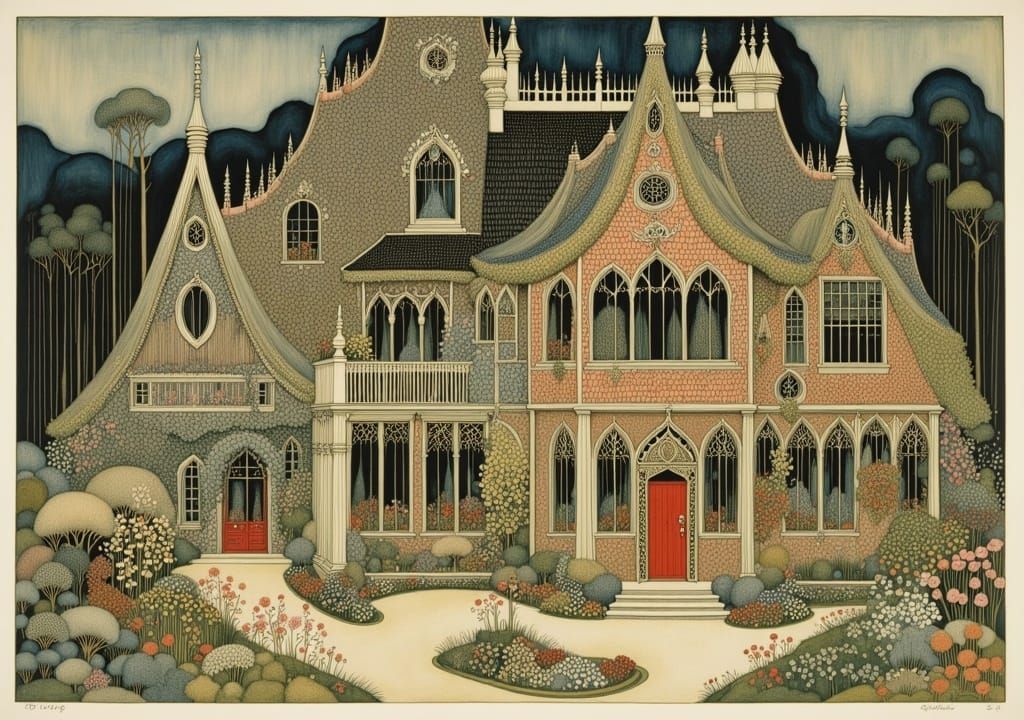 Intricate Cozy Home Illustration in Storybook Style