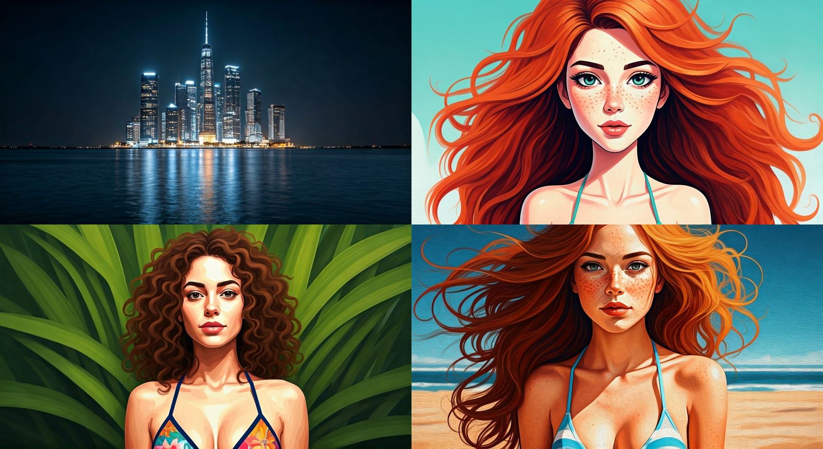 Freckled Beauty in a Hipster Bikini