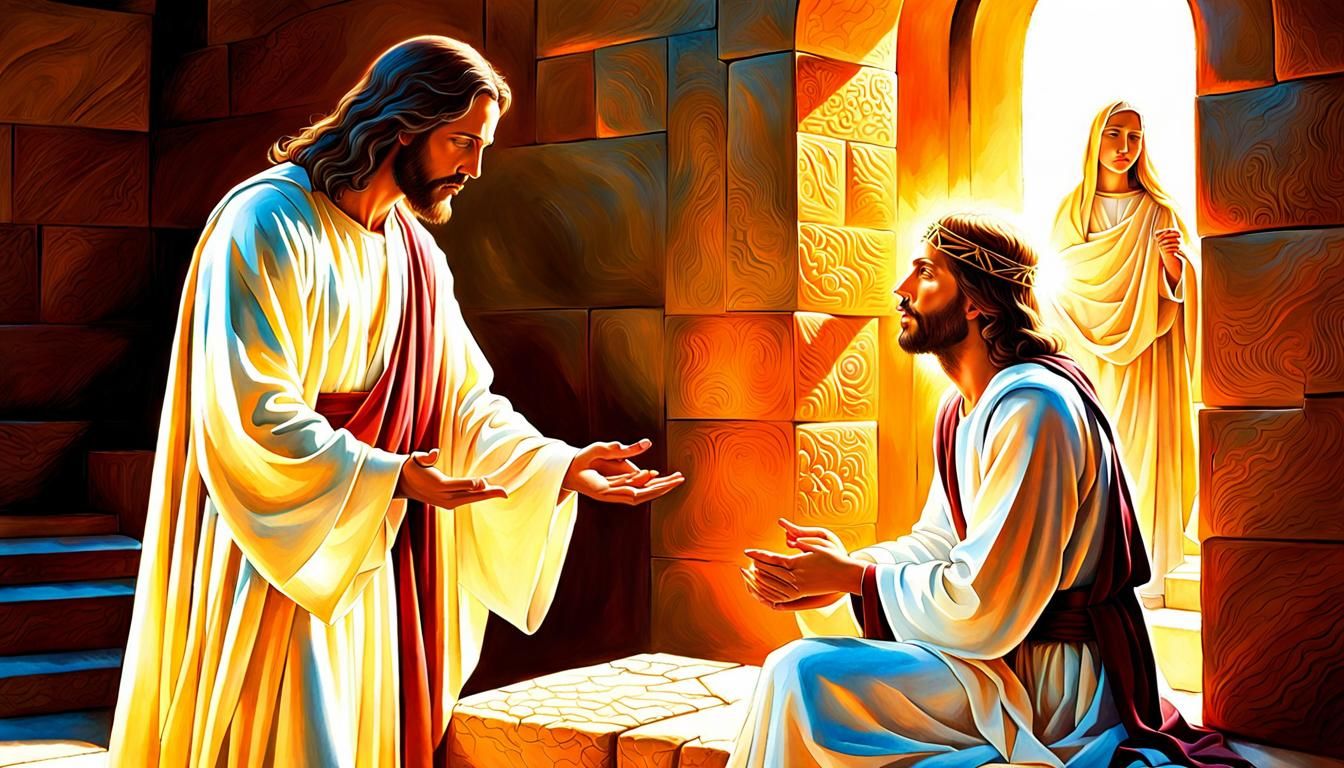 Jesus' Compassion: Stylized Watercolor Art Depiction
