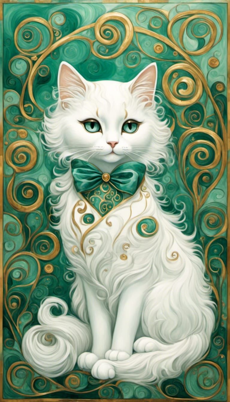 <lora:Klimt Craft:1.0> a very fluffy soft sweet smile chibi ...