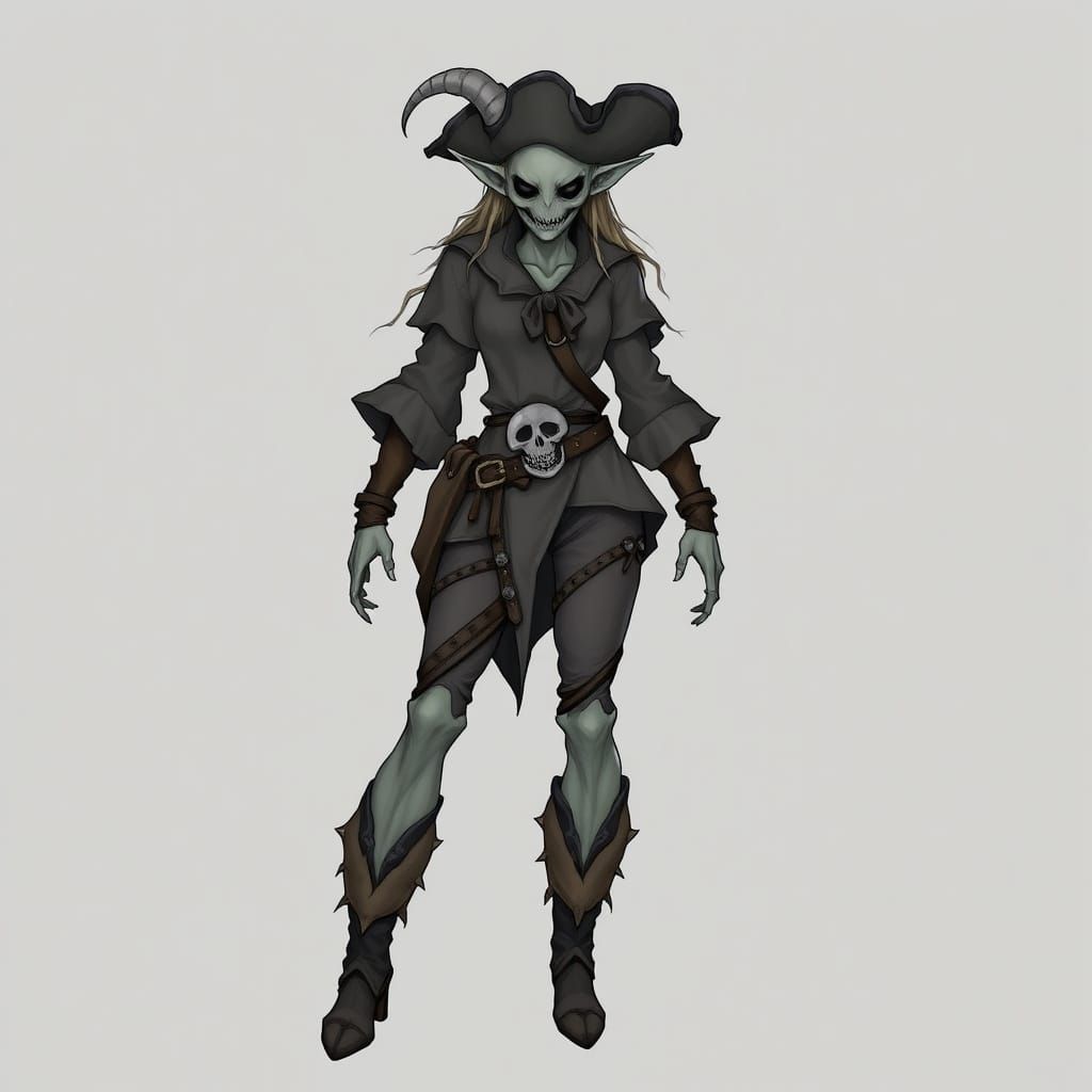 Spectral Pirate Maiden in Dnd Fantasy Style