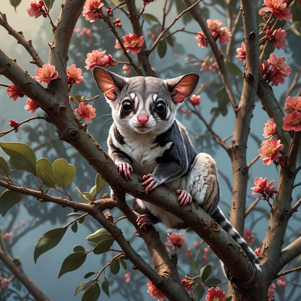 Sugar Glider Portrait in Hyperdetailed Matte Painting