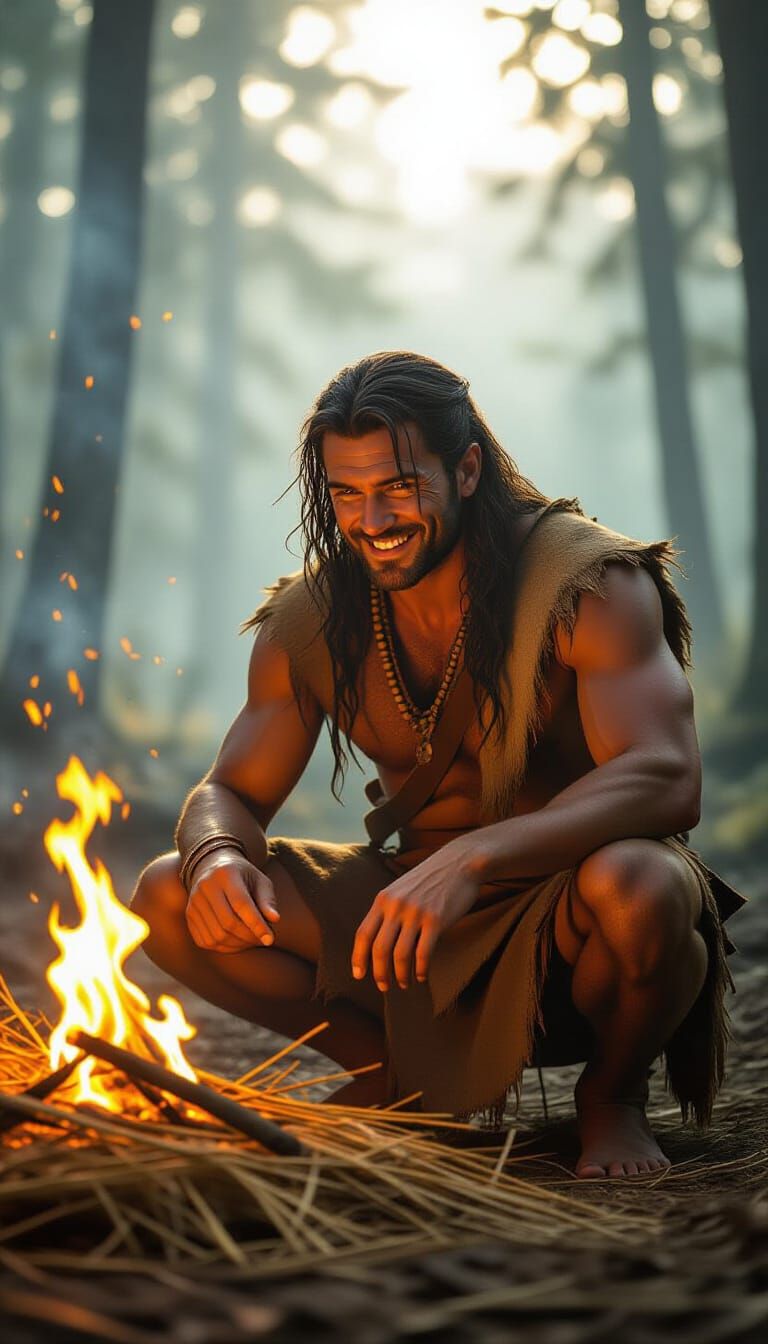 Prehistoric Man Ignites Forest Fire