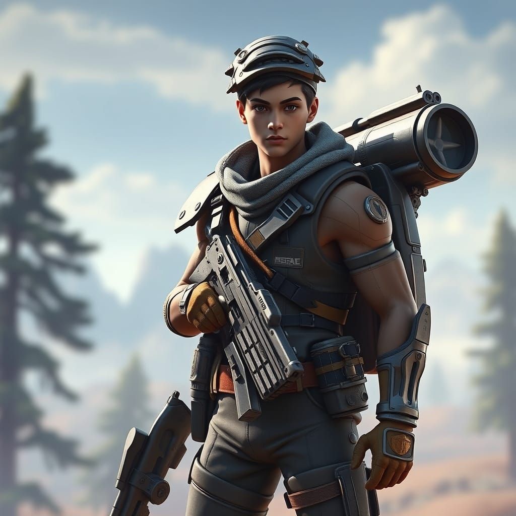 Adventurer Teleported to Fortnite in Futuristic Style
