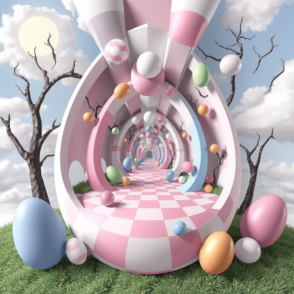 Abstract MC-Escher-esque Easter Egg