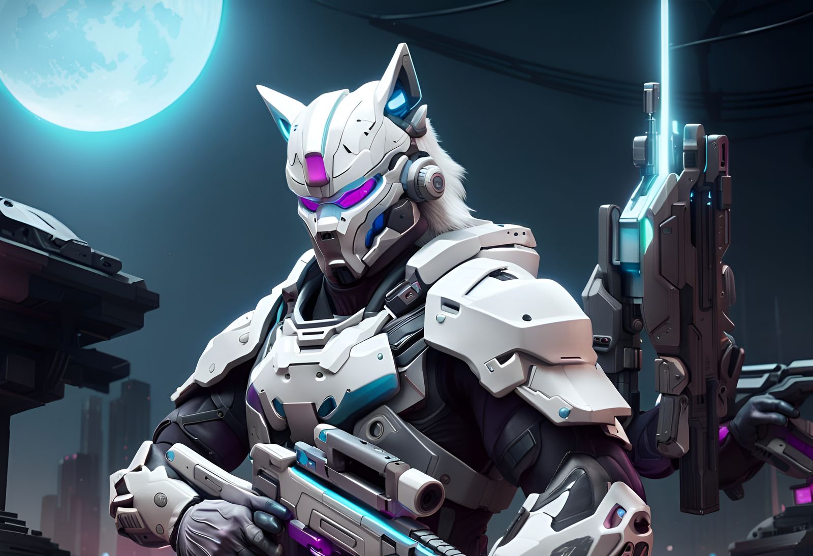 Wolf masked futuristic Assassin...