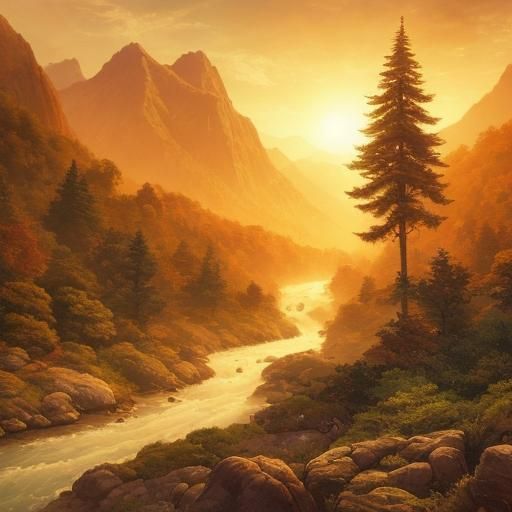 Majestic Mountain Range at Sunrise: Untouched Wilderness