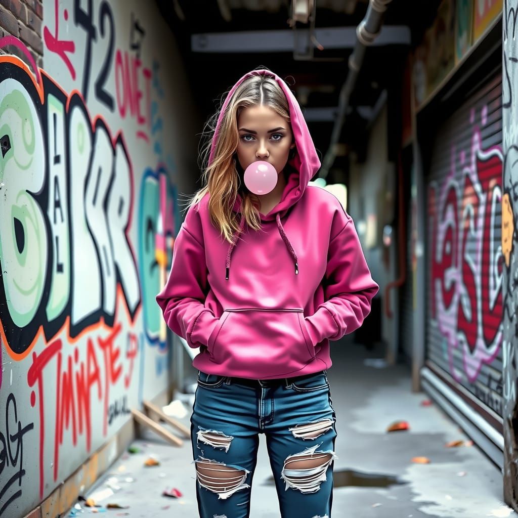 Vibrant Teenage Rebel in Urban Decay