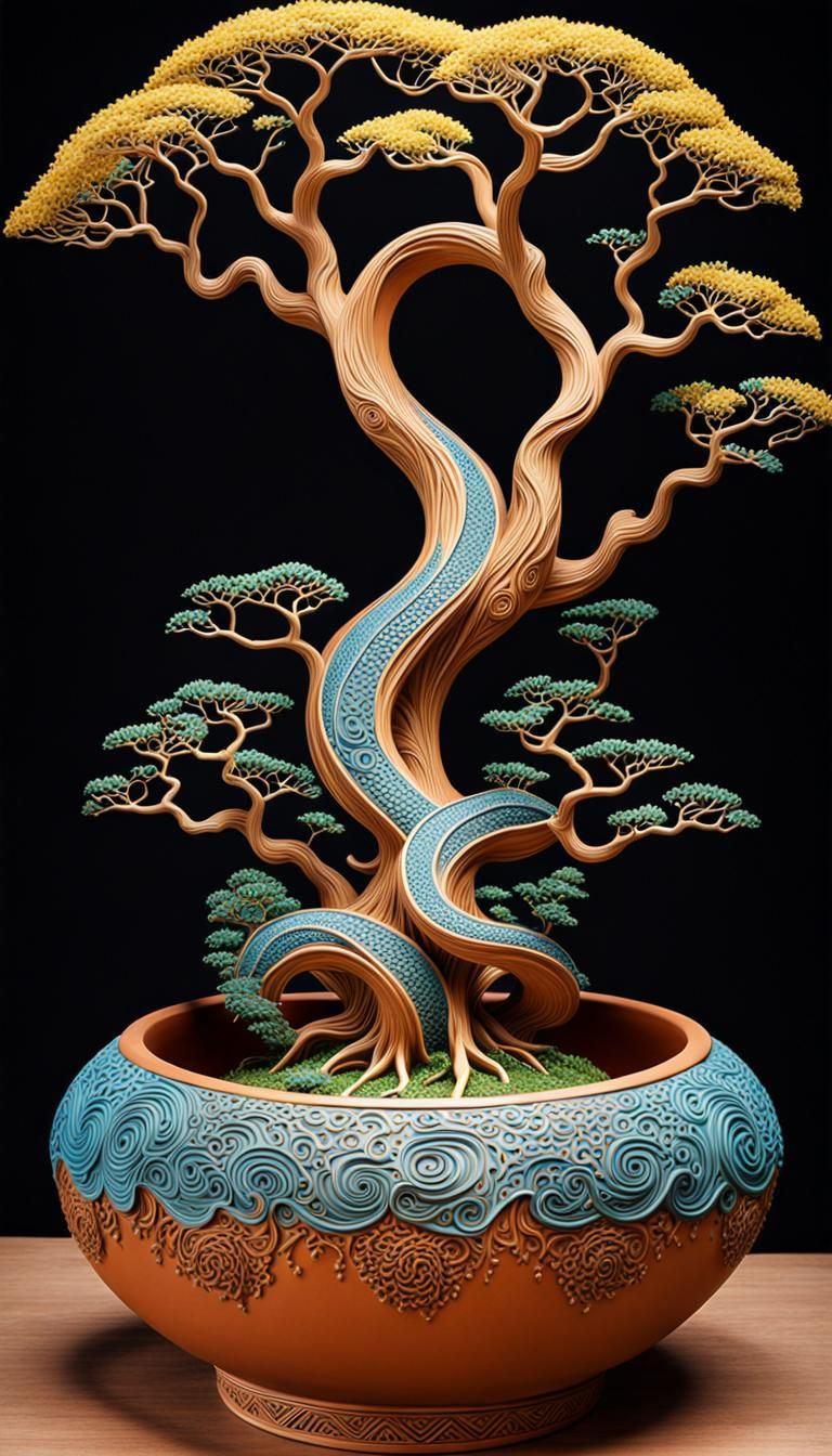 Eccentric Clay Pottery - the dragon tree sculpture