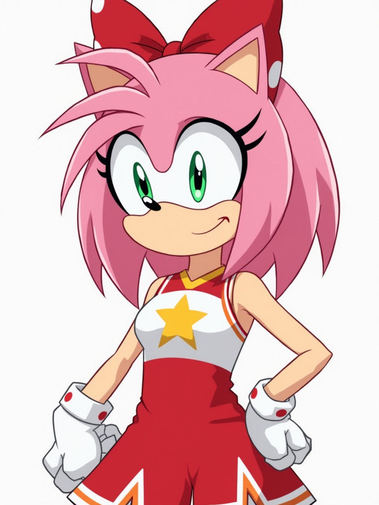 Amy Rose Cheerleader in Vector Art