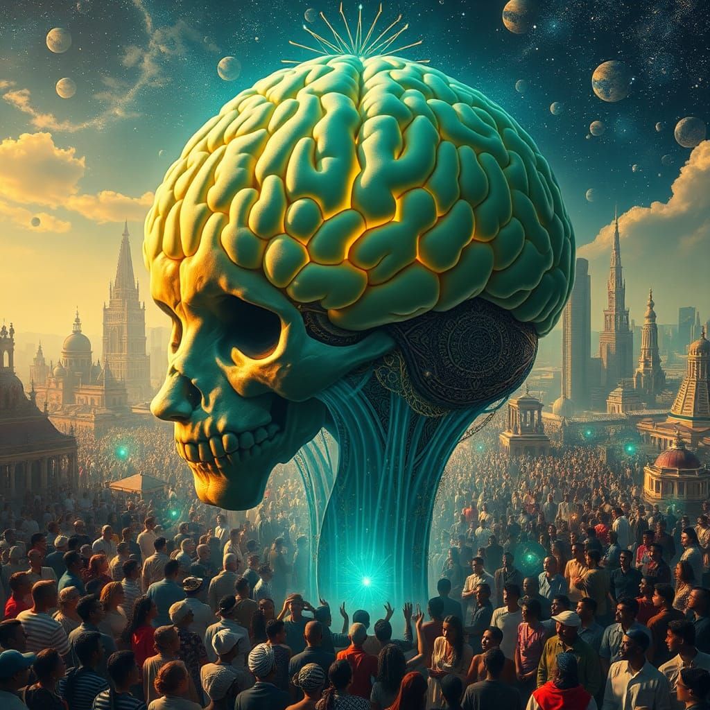 Leopard Queen of Time with Teal Floral Brain