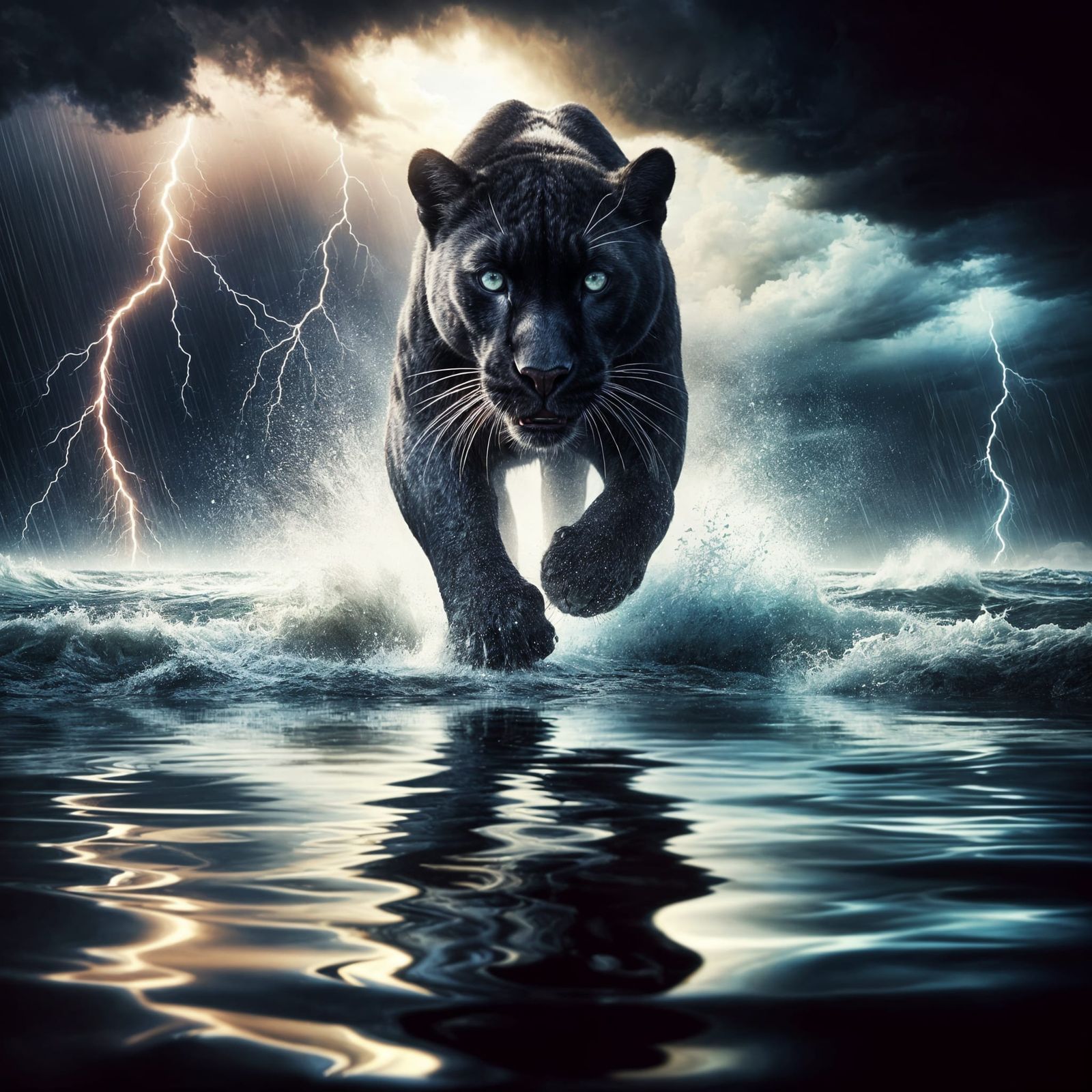 Panther in Stormy Wilderness