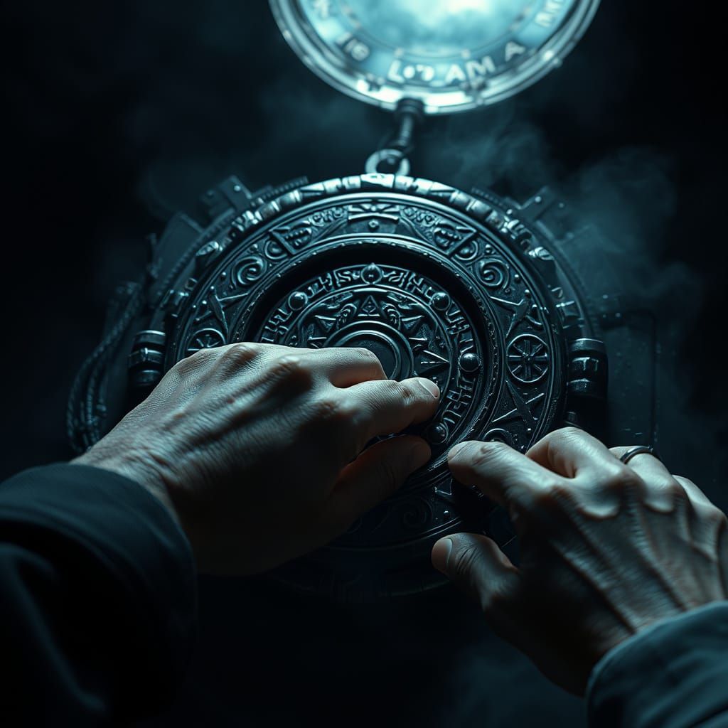 Ancient Button's Ominous Fate in a Dark, Cinematic Scene