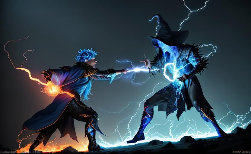 Fiery Wizard Battles Flame Demon in Astral Dimension