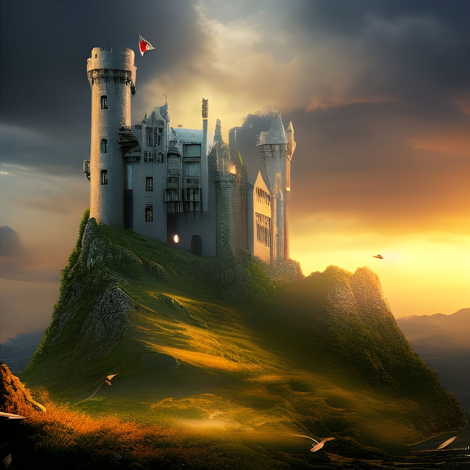 Irish Castle in the Sunset