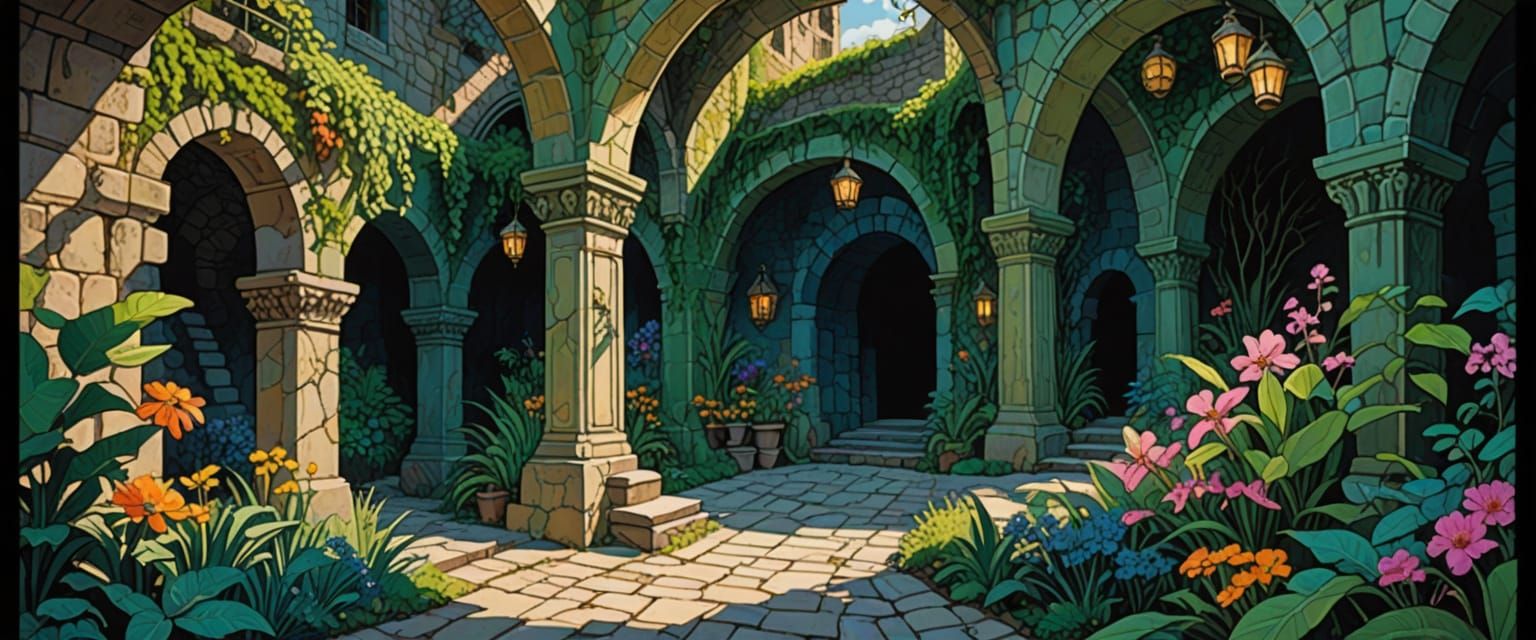 Comic Book Catacombs with Geometric Patterns