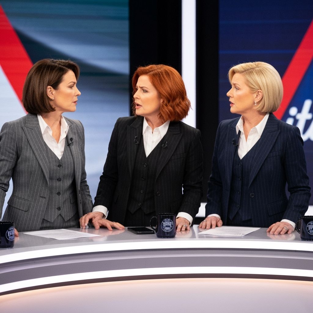 Businesswomen Arguing on Political Talk Show