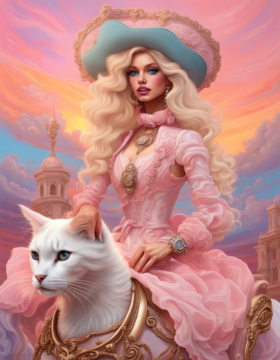 Cowgirl Barbie Freya in Pastel Rococo Chariot