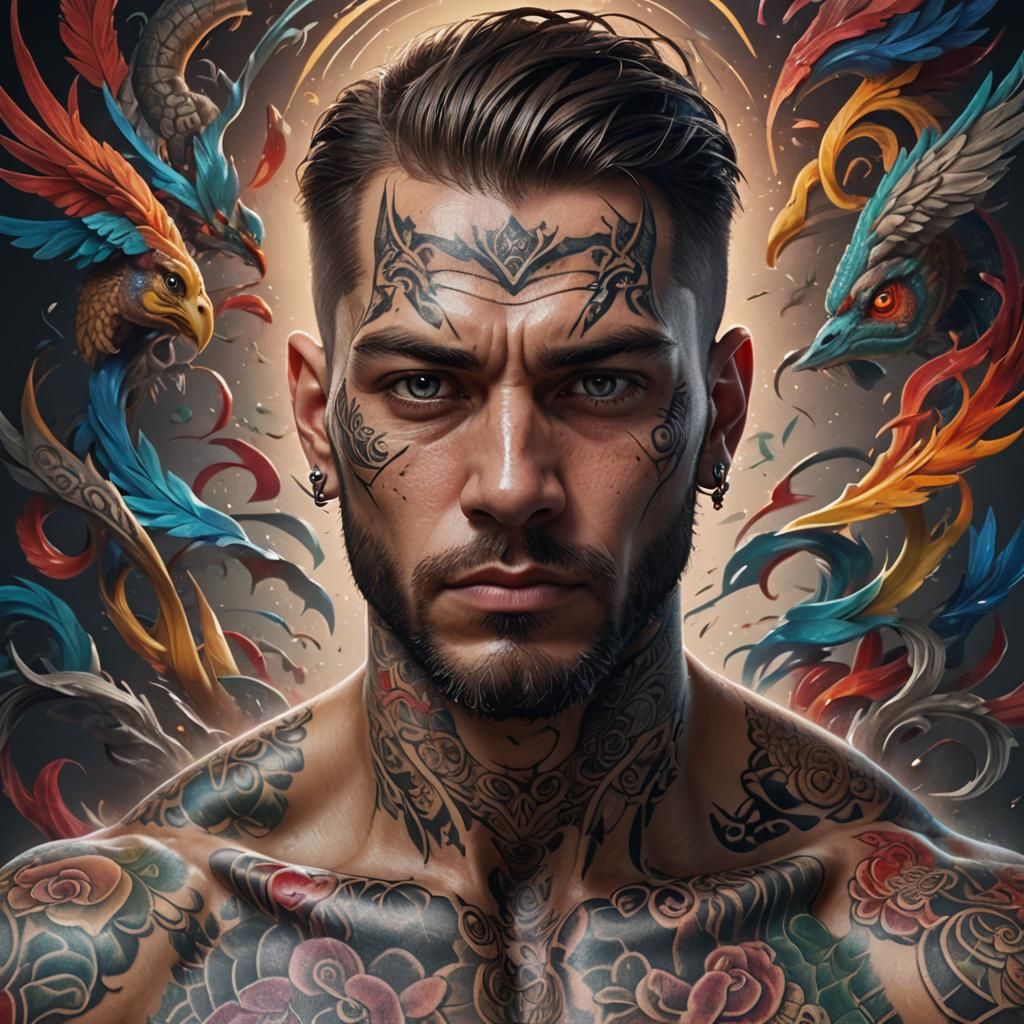 Hyper-Realistic Tattoo Portrait in Unreal Engine 5