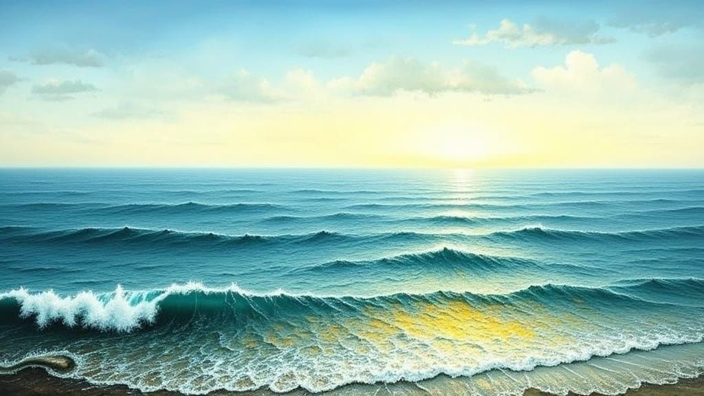 Dreamy Seascape with Golden Light