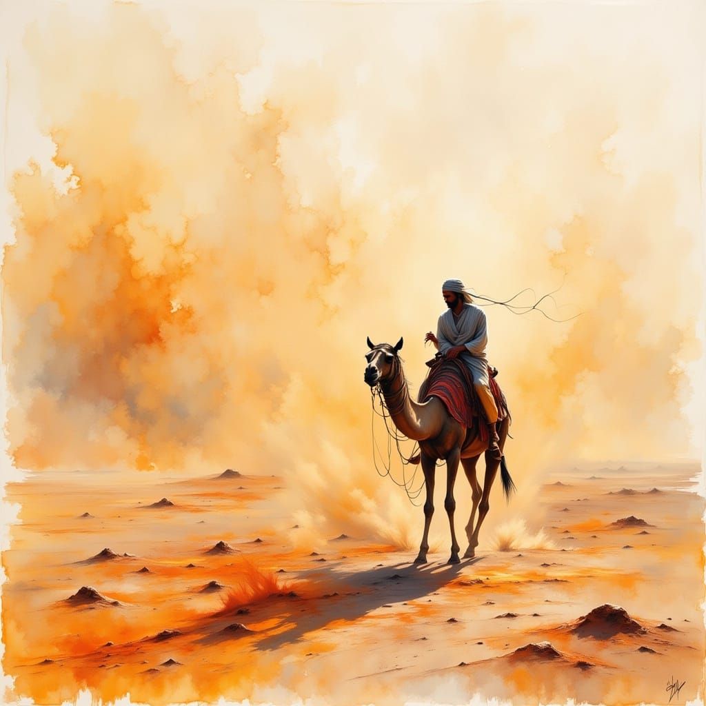 A touareg in a harsh desert