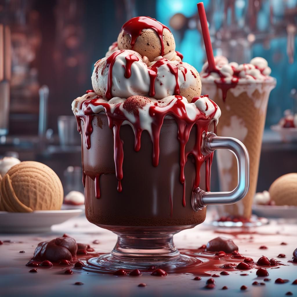 Surreal Ice Cream Sundae Concept Art