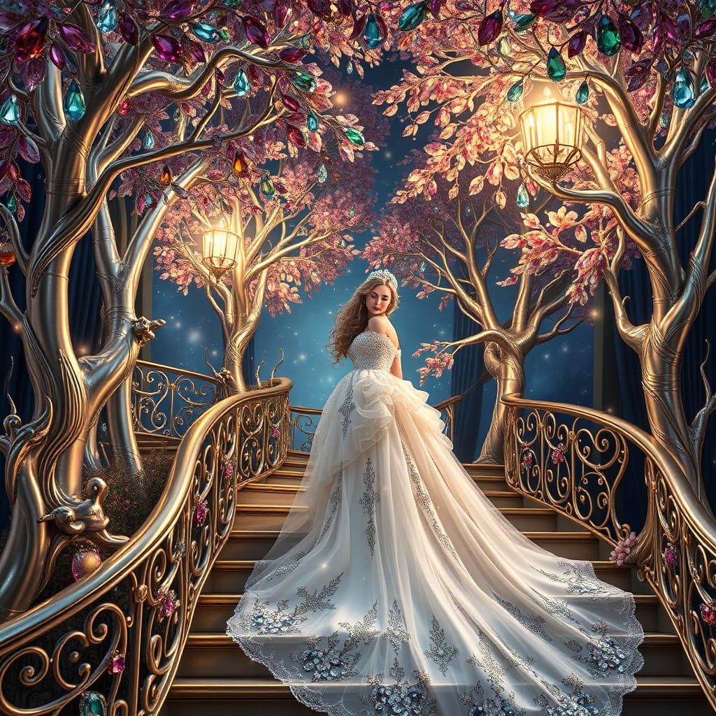 Hyper-Realistic Fine Jewelry Artwork in Ethereal Fantasy Set...