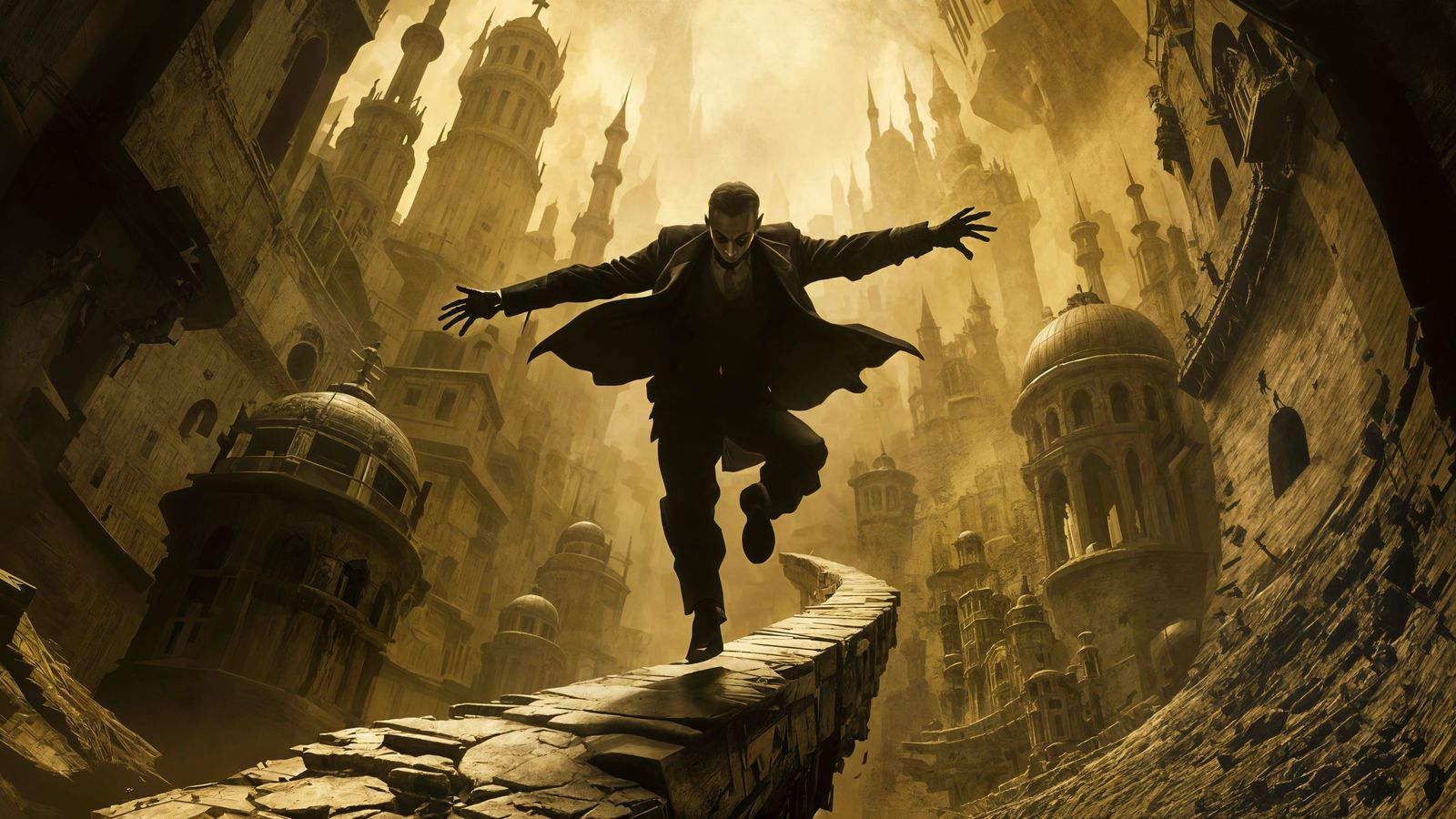 German Expressionist Portrait of Cesare in Sepia Tone