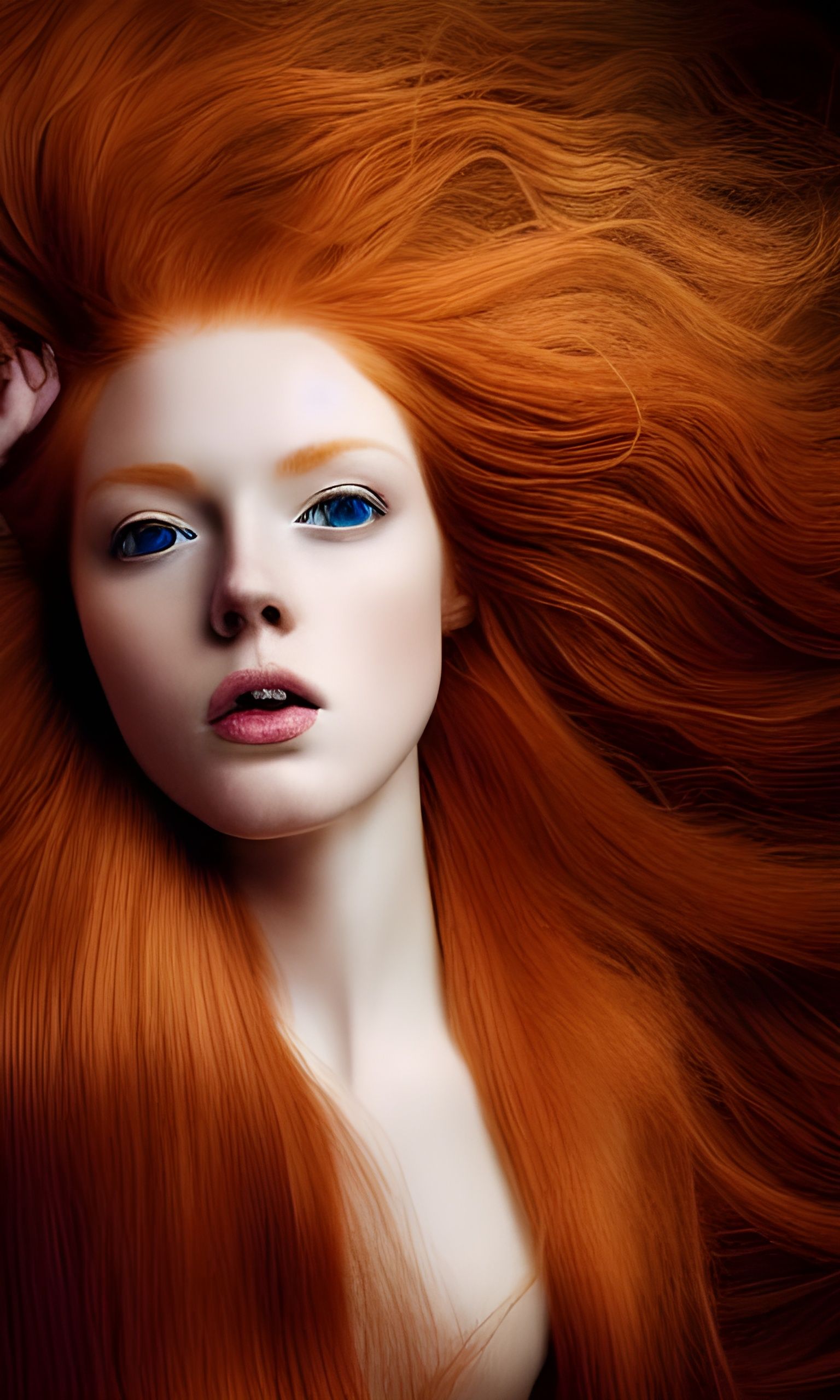 Strawberry Blonde Pixie Princess with Flowing Ginger Hair