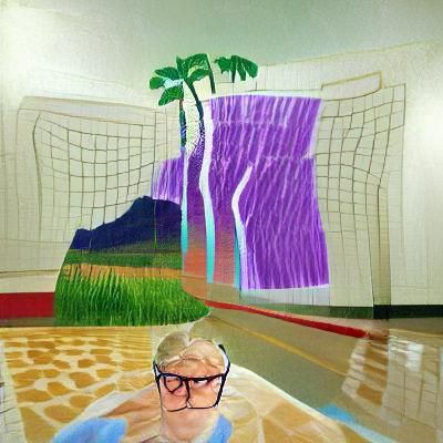 Game Concept Art in David Hockney Style