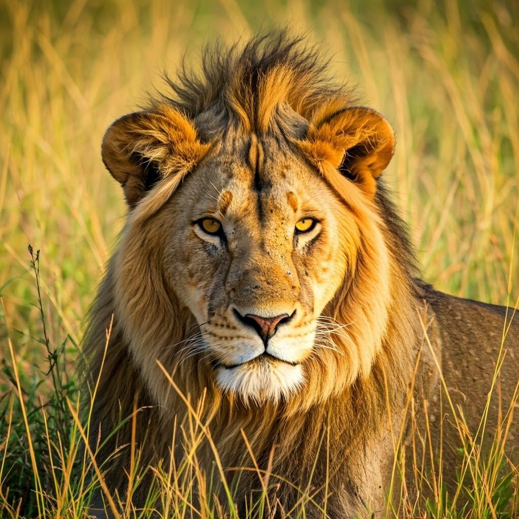 Majestic Male Lion in the Savannah