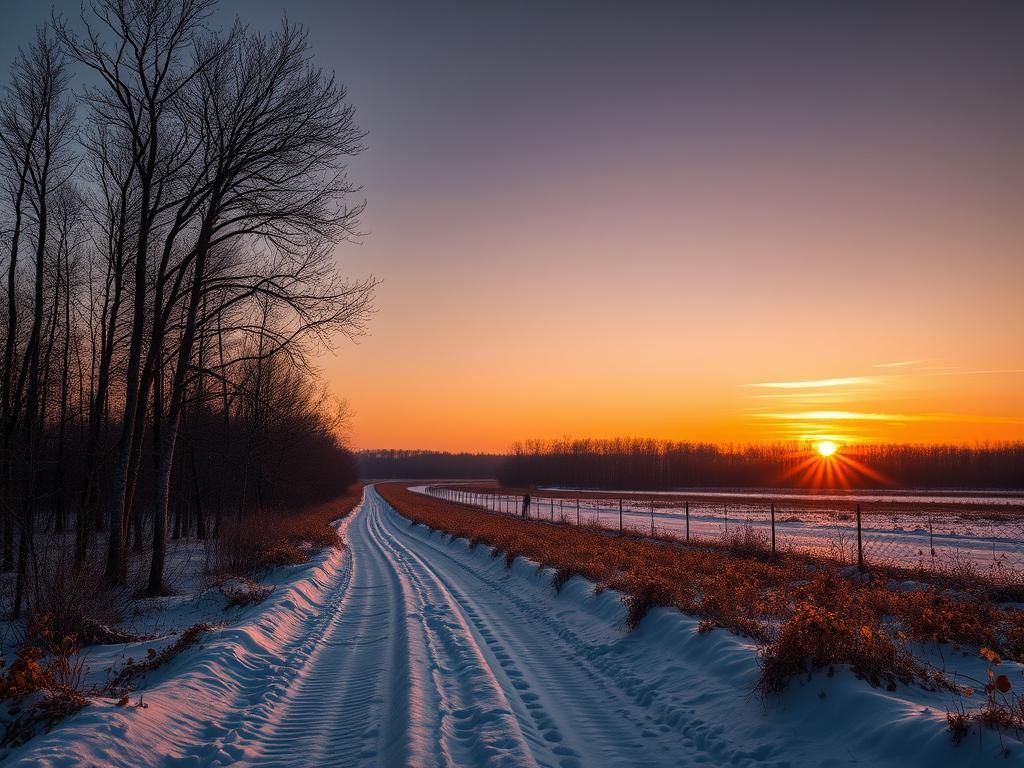 Late Autumn Sunrise in Russia: Professional Photography