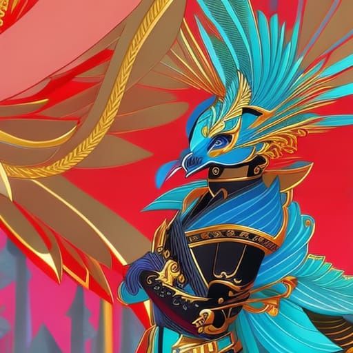 Anime Hybrid Creature in Jade Armor