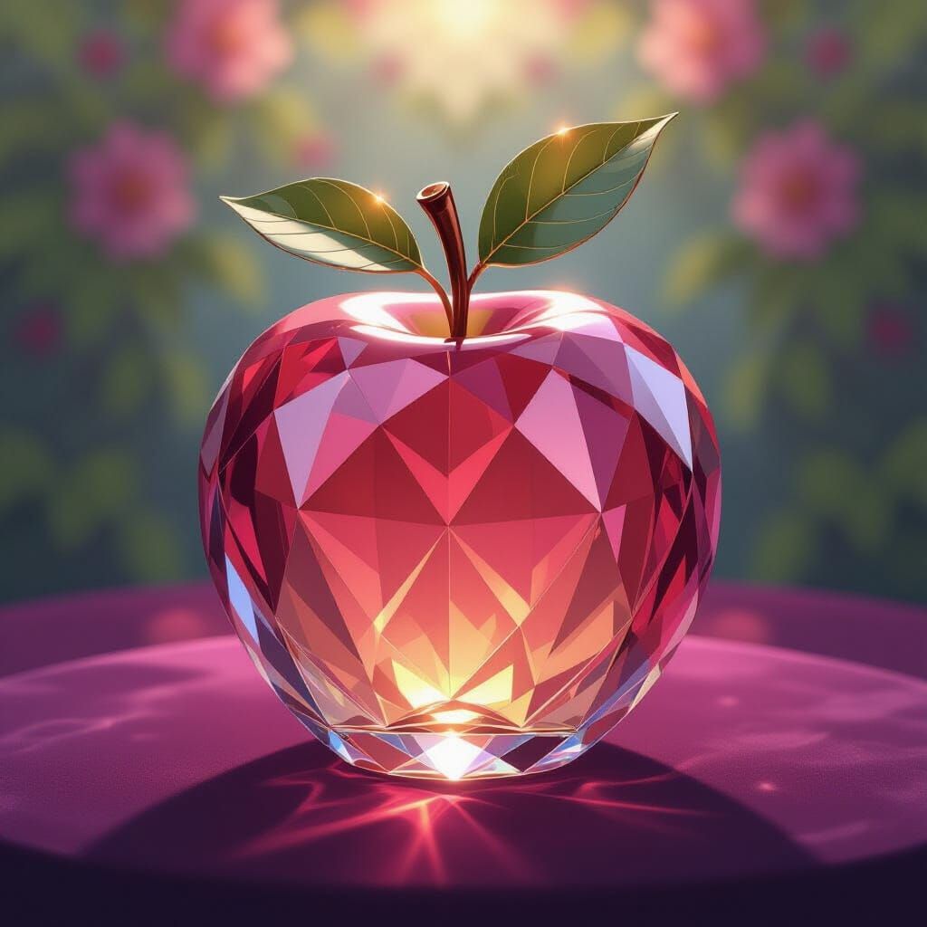 Crystal Apple Art Nouveau Faceted Jewel