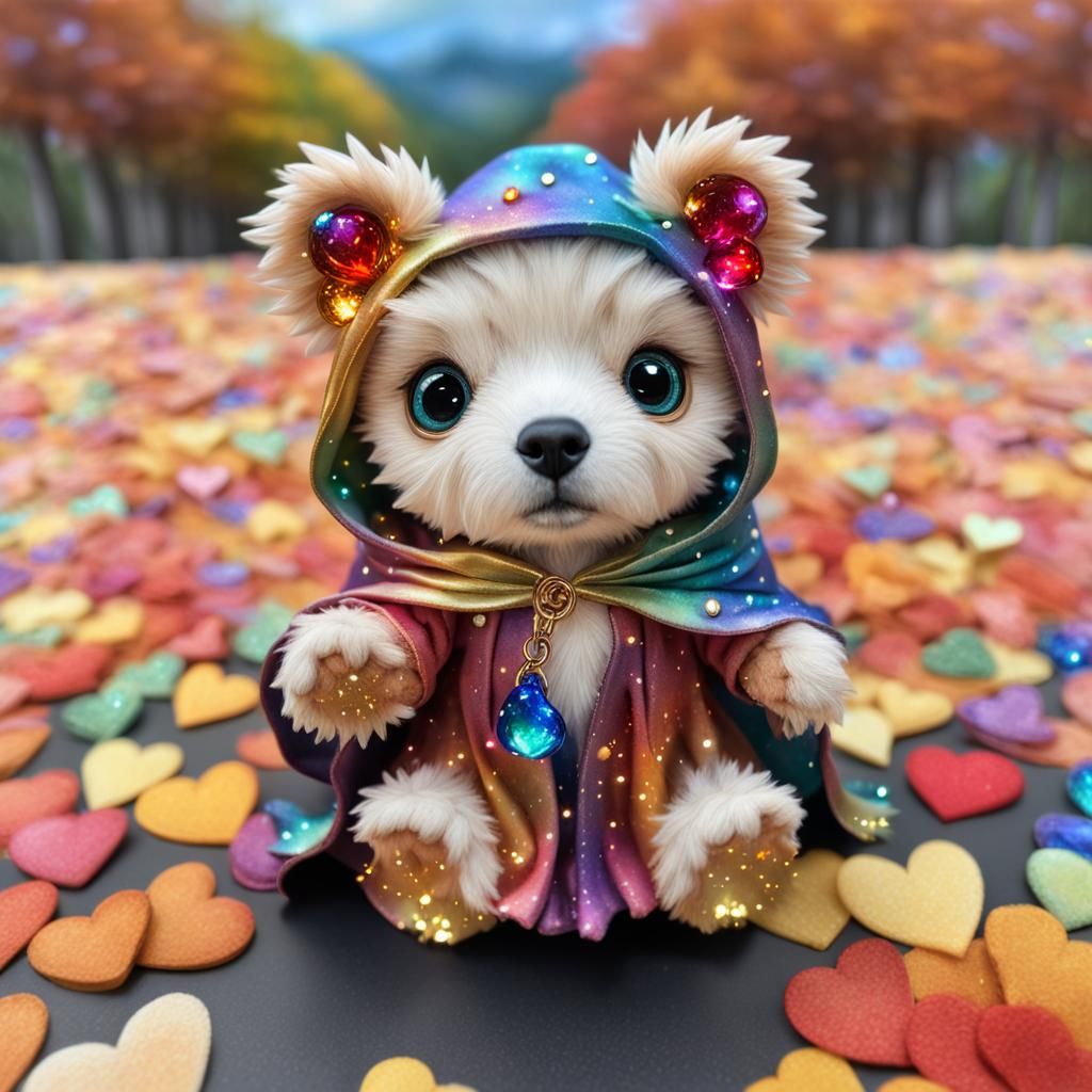 Magical Wizard Bear Cub in Watercolor Style