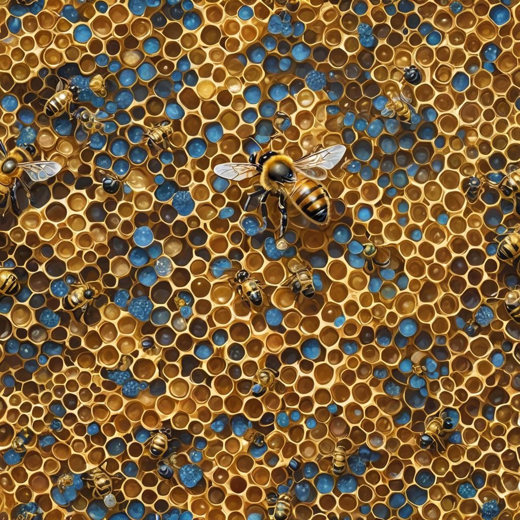 Magical Honeycomb in Hyperrealistic Fantasy Style