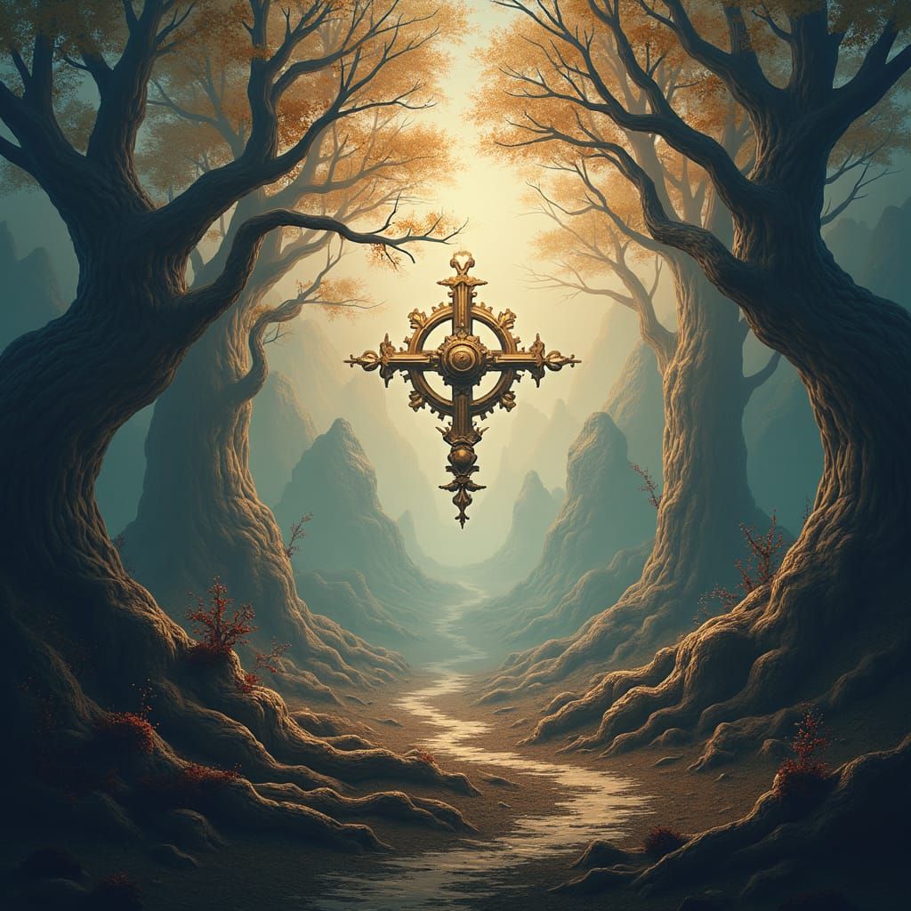 Ornate Acceptance Letter in Mystical Forest Setting