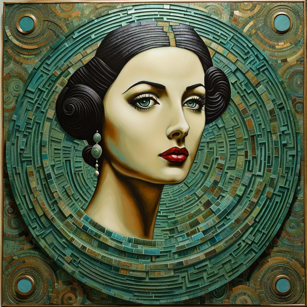 Tiler Portrait in Mixed Media Collage Style