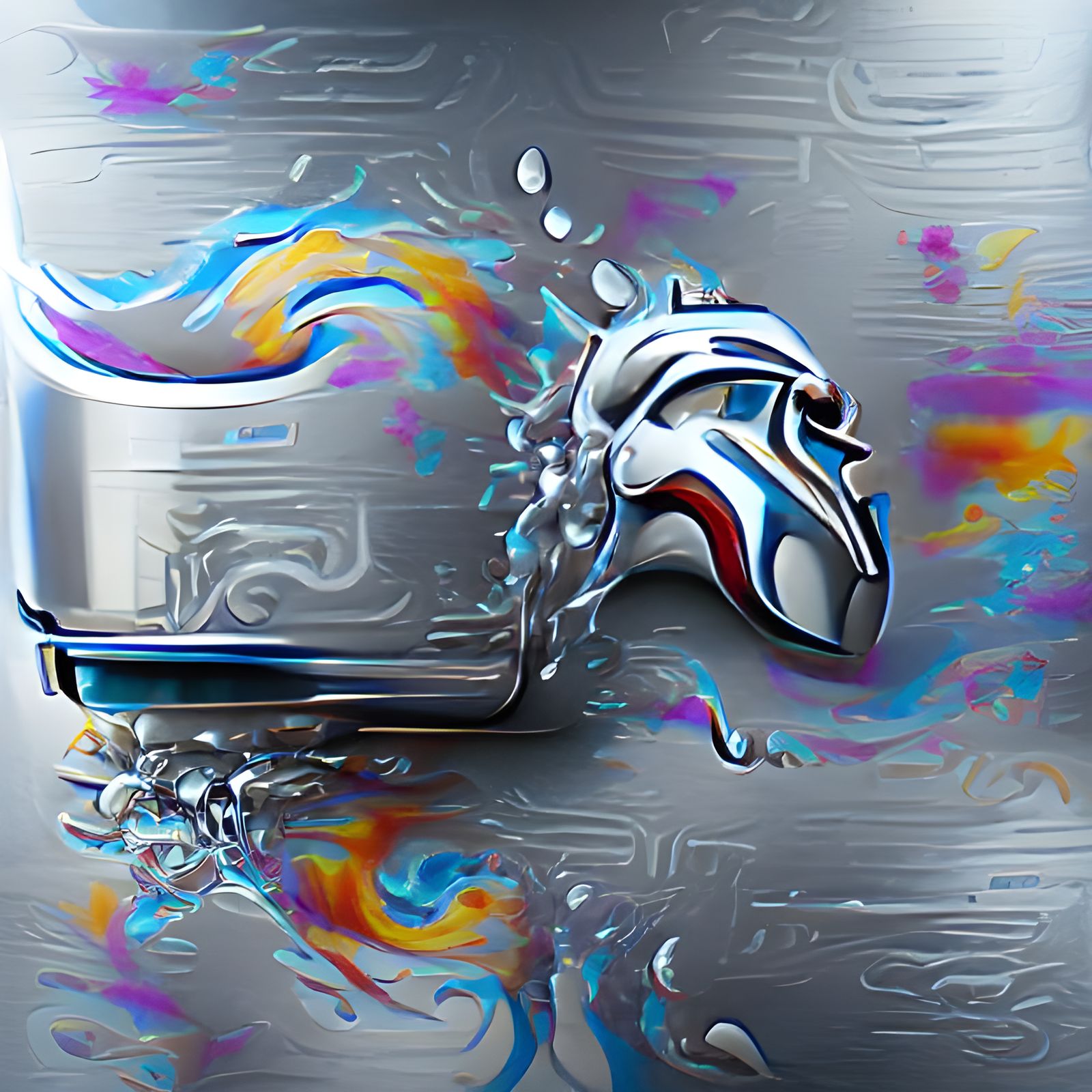 Liquid Chrome splash 8k