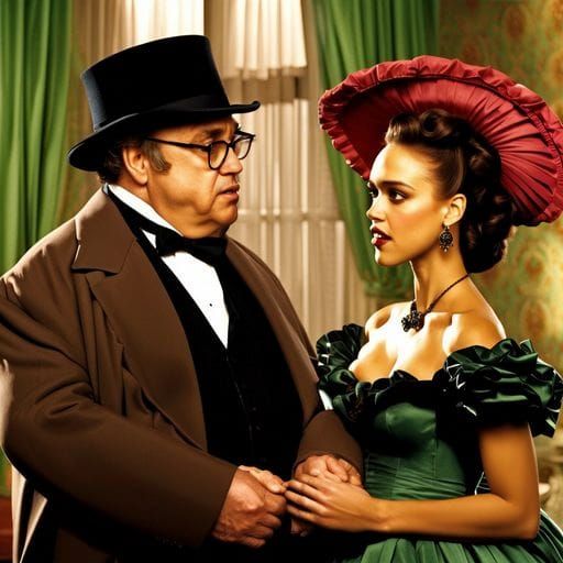 Romantic Digital Portrait of Scarlett and Rett