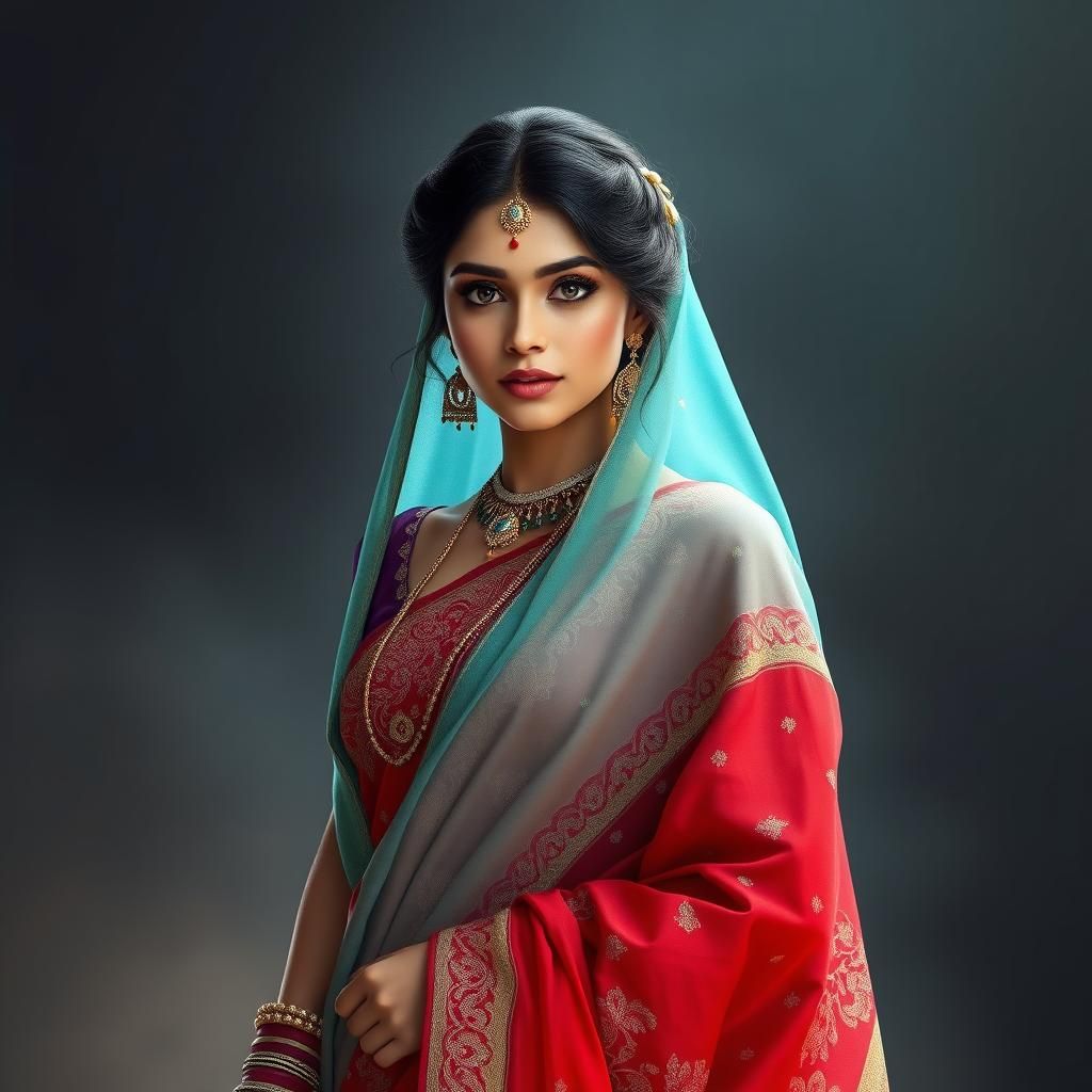 Indo-Western Saree in Mystical Setting, Trending Art