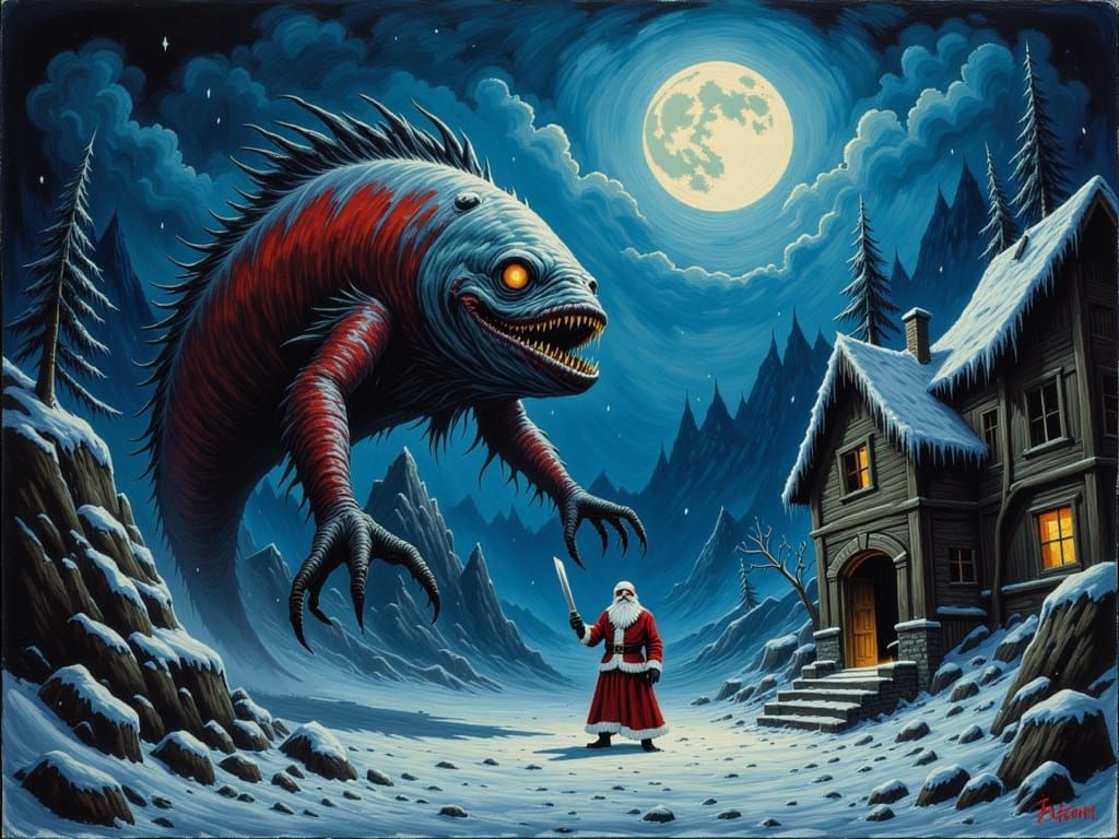 Santa Claus and Monster Fish