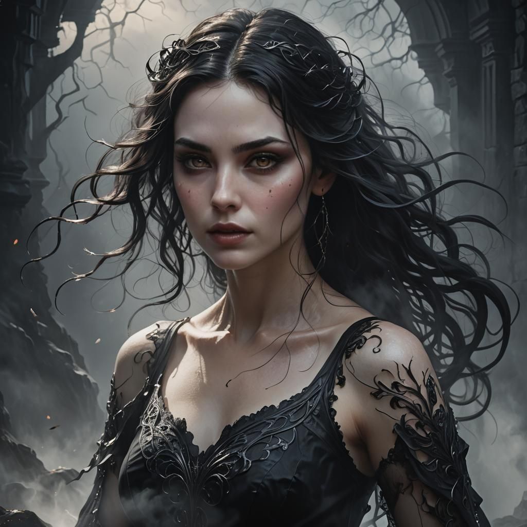 Nightmare Fae Beauty in Dark Fantasy Style