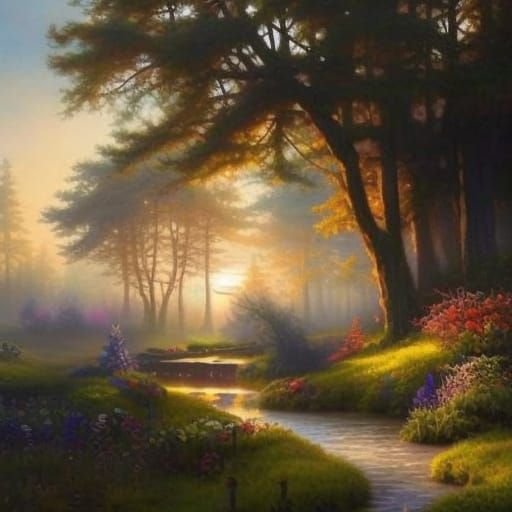 Summer Witch in Ethereal Oil Painting Style