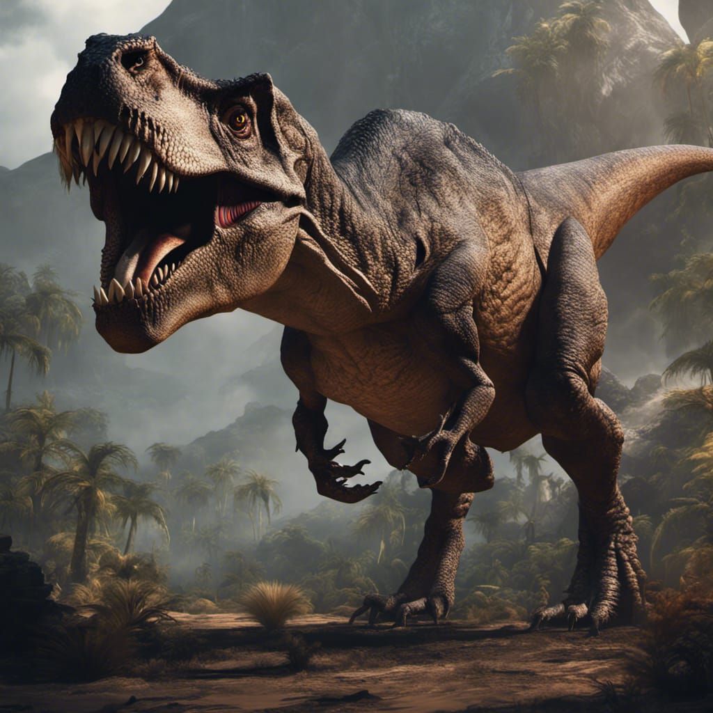 T-Rex and Falcon: Detailed Matte Painting