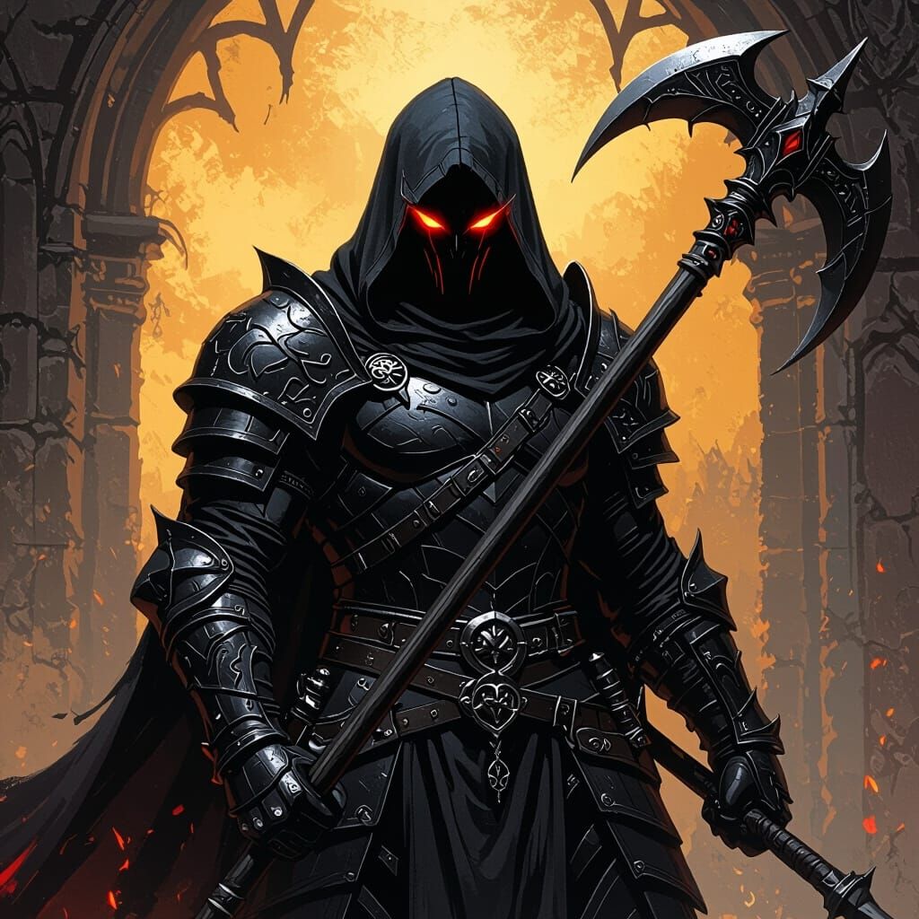 Armored Hell Knight in Gothic Darkness